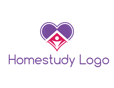 people icon in home joined with heart