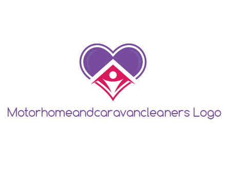 people icon in home joined with heart