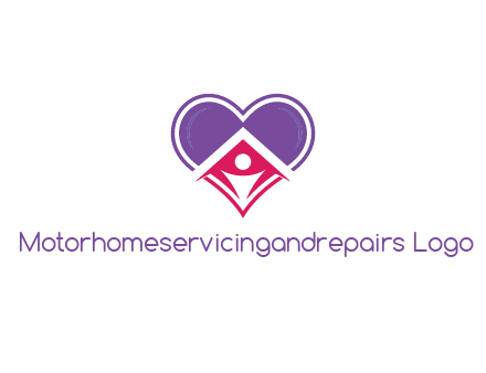 people icon in home joined with heart