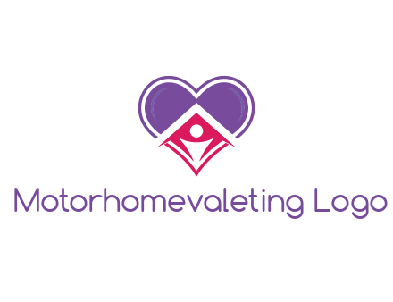 people icon in home joined with heart