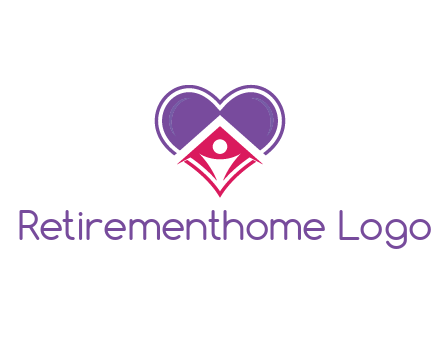 people icon in home joined with heart