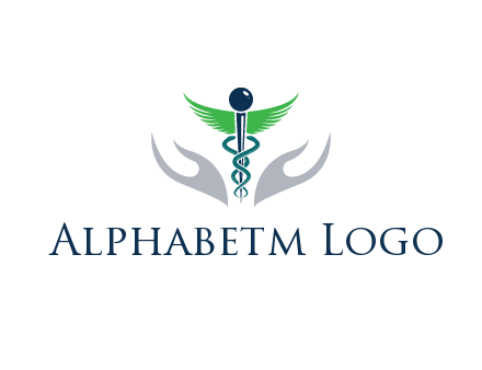 caduceus with abstract hands