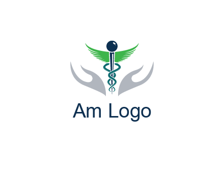 caduceus with abstract hands