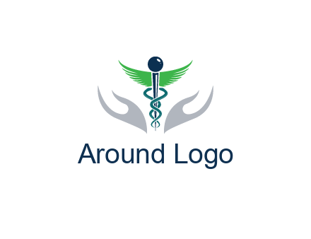 caduceus with abstract hands