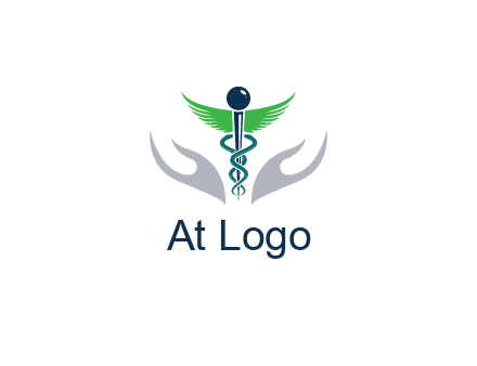 caduceus with abstract hands