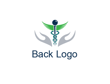 caduceus with abstract hands
