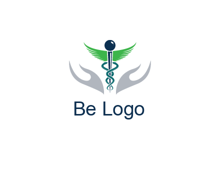 caduceus with abstract hands