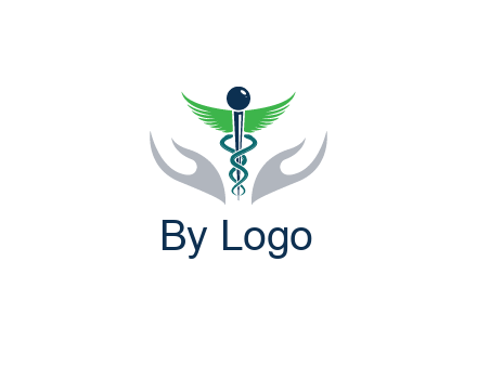 caduceus with abstract hands