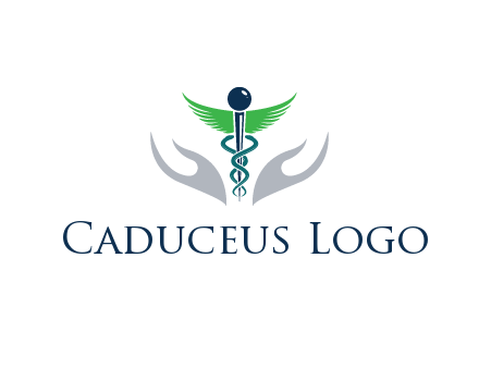 caduceus with abstract hands