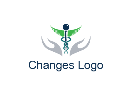 caduceus with abstract hands