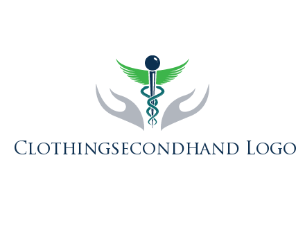 caduceus with abstract hands