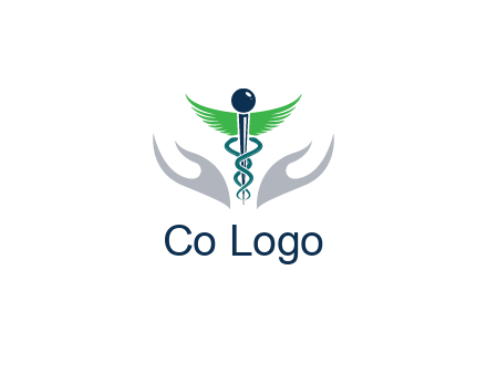 caduceus with abstract hands