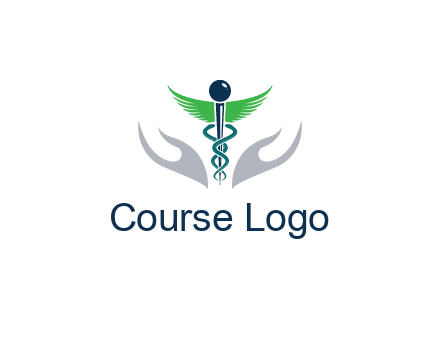 caduceus with abstract hands