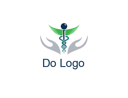 caduceus with abstract hands