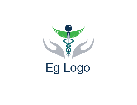 caduceus with abstract hands