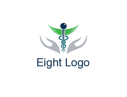 caduceus with abstract hands
