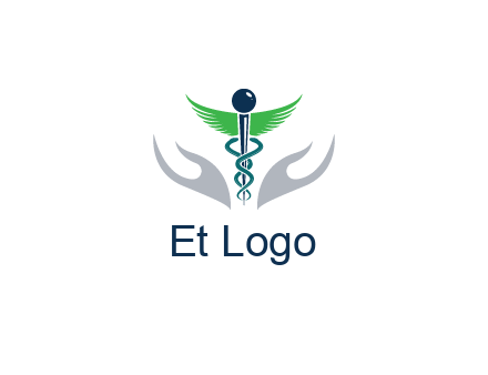 caduceus with abstract hands