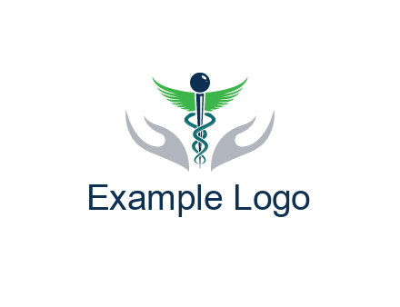 caduceus with abstract hands