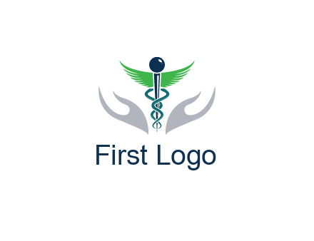 caduceus with abstract hands