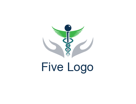 caduceus with abstract hands