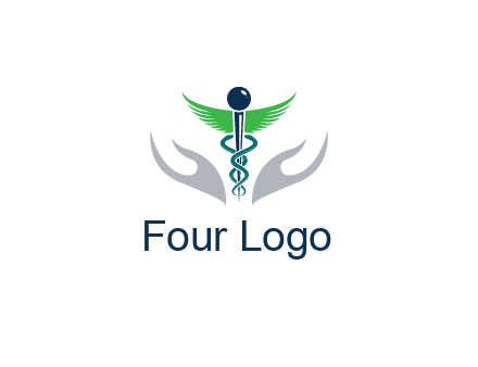caduceus with abstract hands