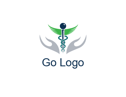 caduceus with abstract hands