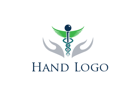 caduceus with abstract hands