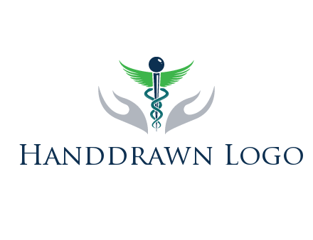 caduceus with abstract hands