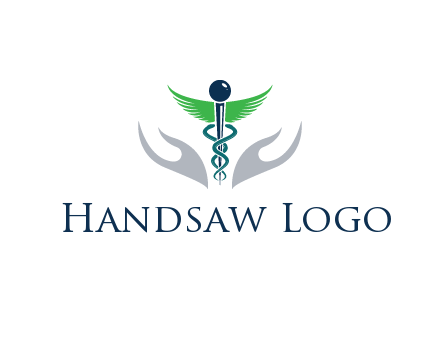 caduceus with abstract hands