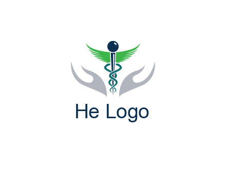 caduceus with abstract hands