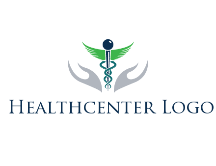 caduceus with abstract hands