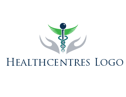 caduceus with abstract hands