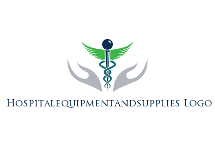 caduceus with abstract hands