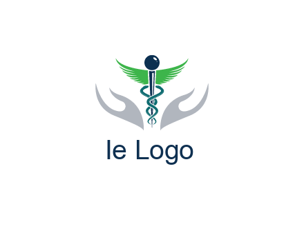 caduceus with abstract hands