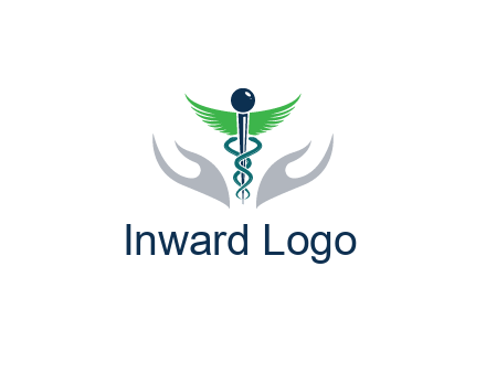 caduceus with abstract hands