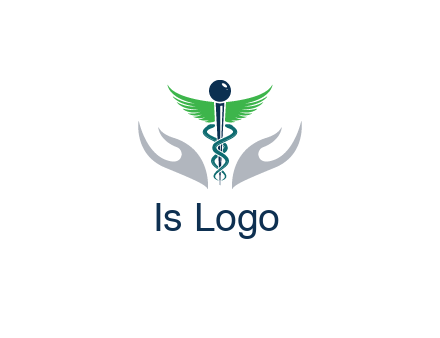 caduceus with abstract hands