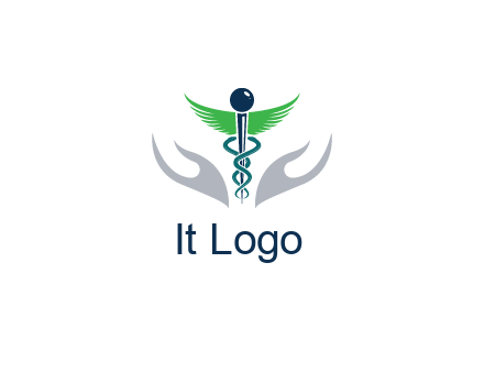 caduceus with abstract hands
