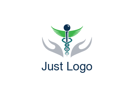 caduceus with abstract hands