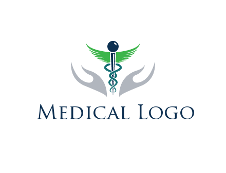caduceus with abstract hands