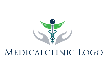 caduceus with abstract hands