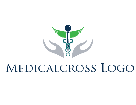 caduceus with abstract hands