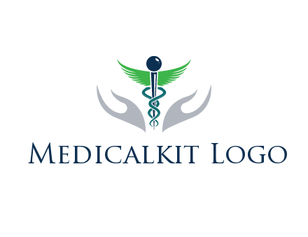 caduceus with abstract hands