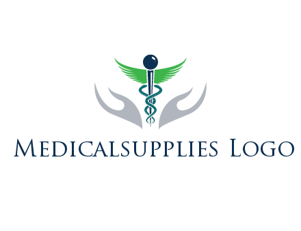 caduceus with abstract hands