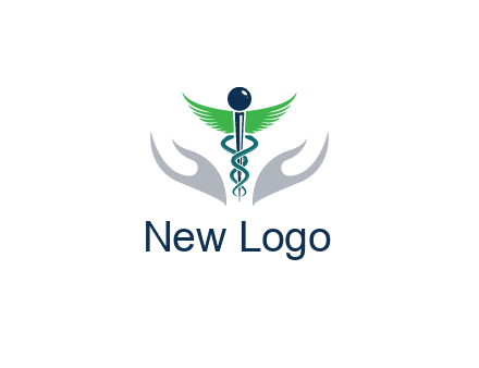 caduceus with abstract hands
