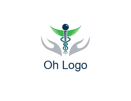 caduceus with abstract hands