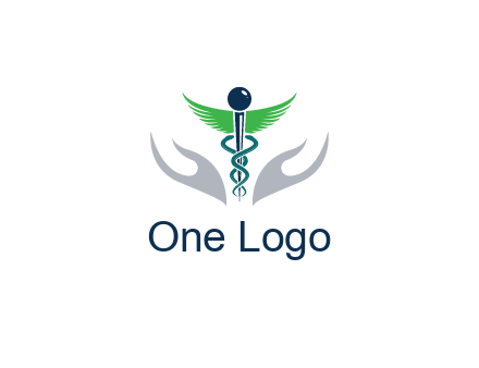 caduceus with abstract hands