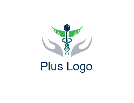 caduceus with abstract hands