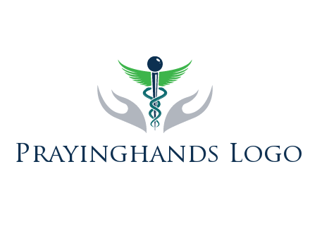 caduceus with abstract hands