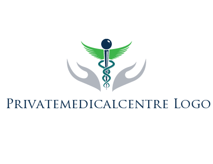 caduceus with abstract hands