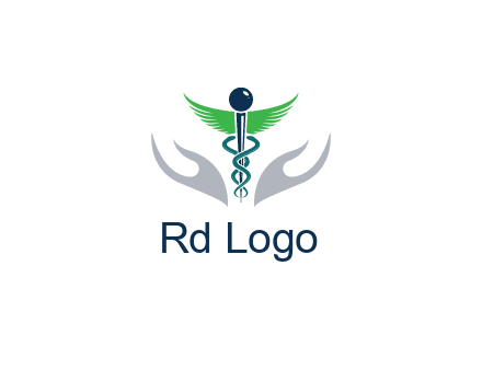 caduceus with abstract hands